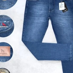 Calça jeans masculina de lavagem escura